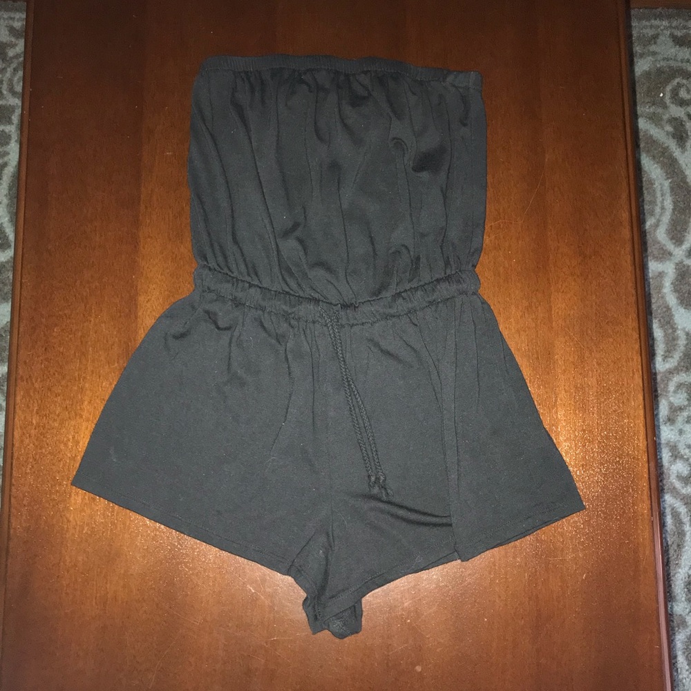 Strapless black Romper
